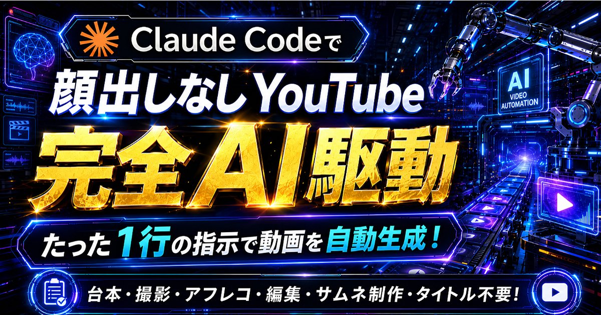 Claude Codeでたった1行の指示で動画を自動生成！1ヶ月207本投稿した「顔出しなしAI動画」制作システム（Brainの販売ページ）