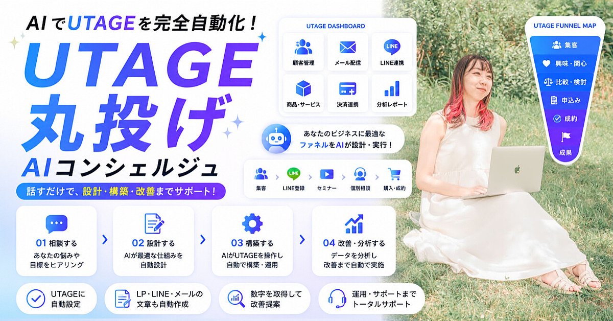 【AIに指示して構築完了】UTAGE丸投げAIコンシェルジュ（Brainの販売ページ）