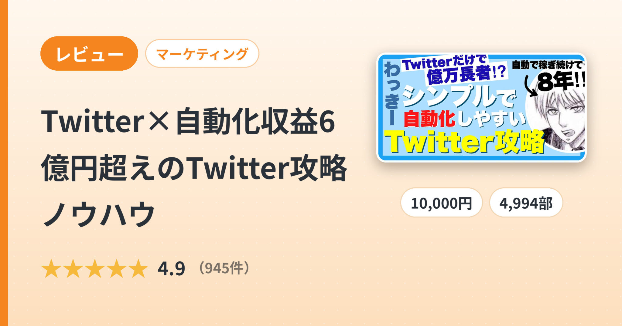 Twitter×自動化収益6億円超えのTwitter攻略ノウハウのレビュー