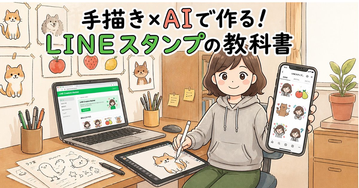 【500部突破】手描き×AIで作る！LINEスタンプの教科書（Brainの販売ページ）